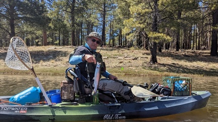 Dan M. kayak fishing at Woods Canyon Lake 2022