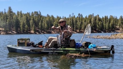 Dan M. kayak fishing at Woods Canyon Lake 2022