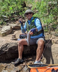 Dan M. with a trout at Woods Canyon Lake 2020