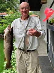 Gerhard with a huge Brown from the Little Spokane River - 2020